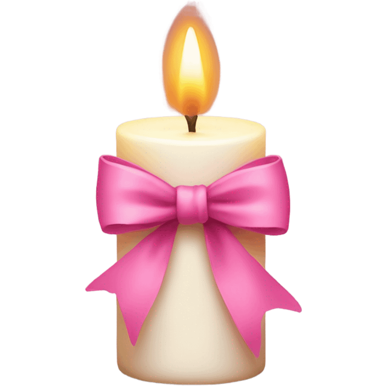 Candle with a pink bow emoji