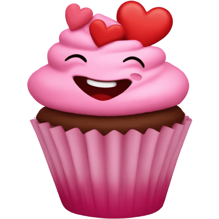 Happy Valentine’s Day cupcake emoji