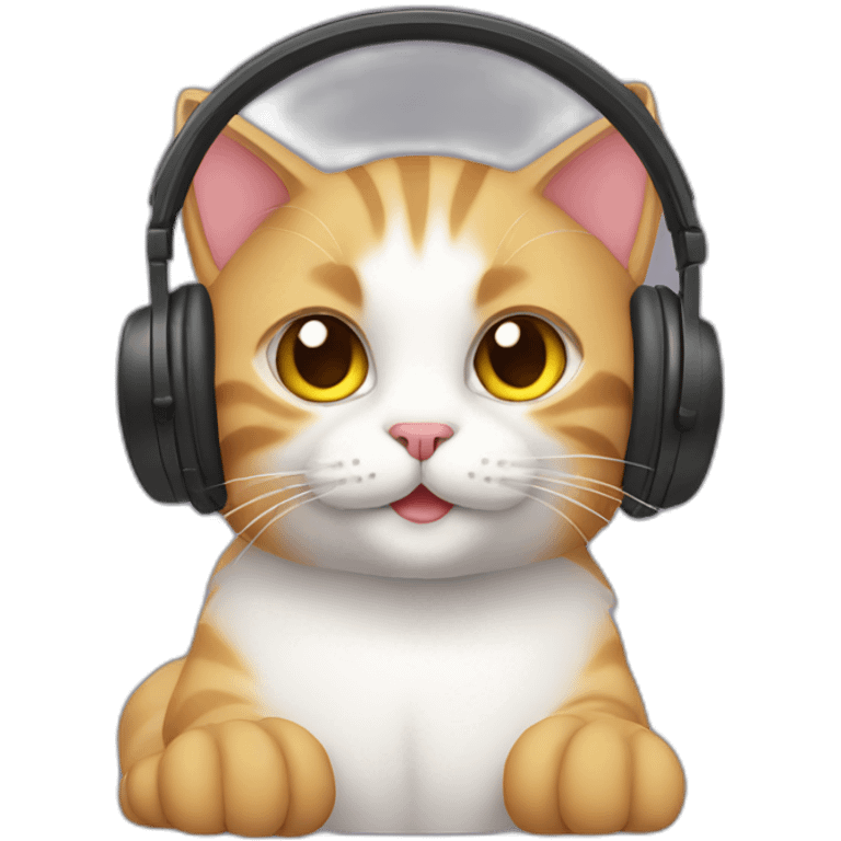 cat with headphones emoji