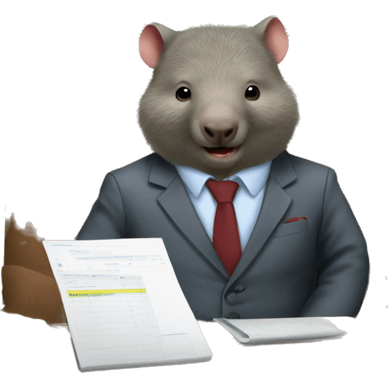 wombat in a suit works in the office emoji