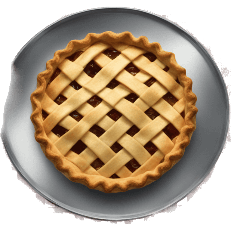 Apple pie on steel with a tablecloth emoji