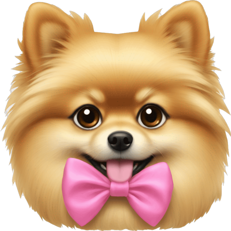 Pomeranian with a pink bow emoji