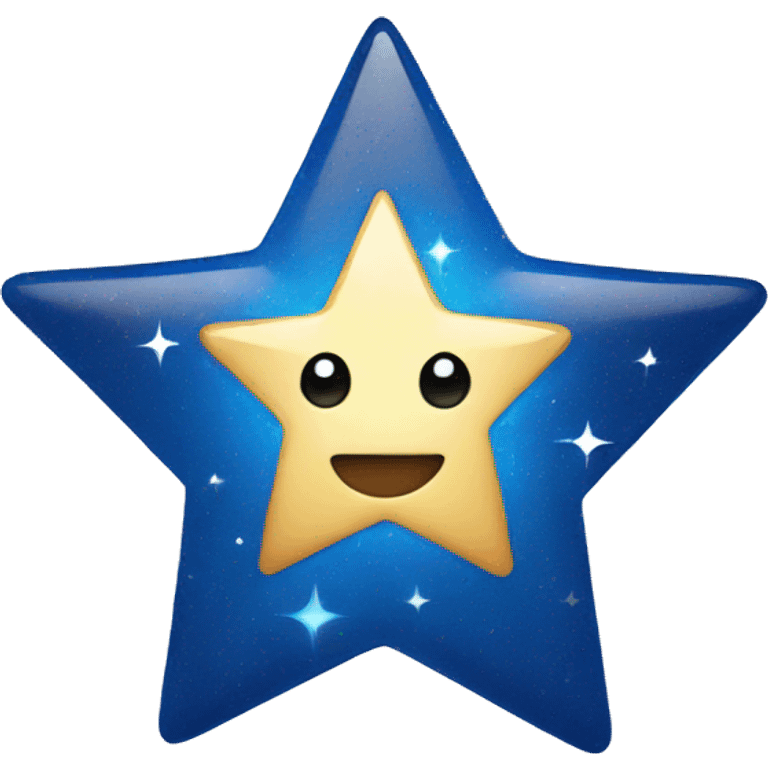 Star face with blue stars  emoji