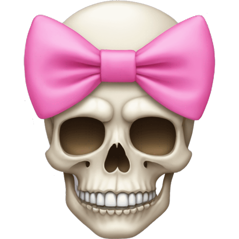 Skull with a pink bow emoji