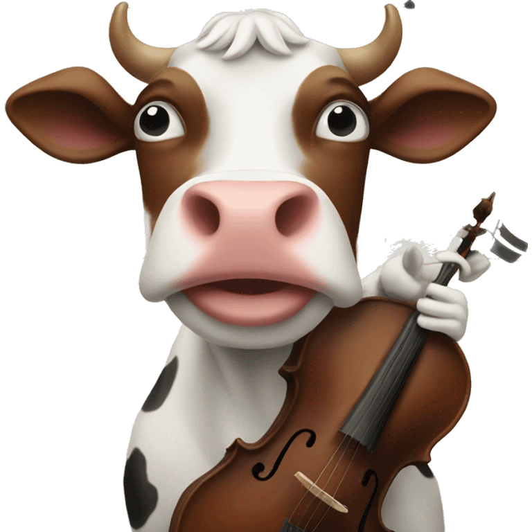 a cow composing a classical piece of music emoji