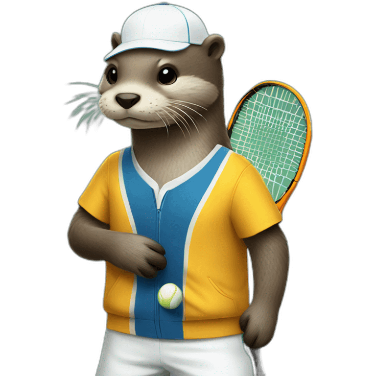 Otter in tennis uniform emoji