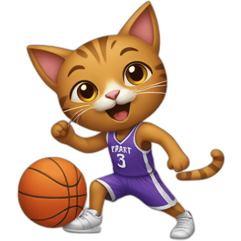 cat playing basketball emoji