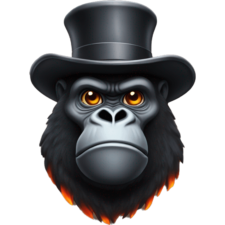 Magma lava gorilla wearing a tophat emoji