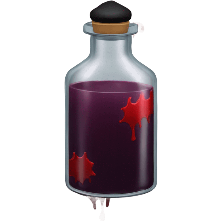 a stylish potion bottle with blood and a gothic lid, perfect for a vampire girl theme." emoji