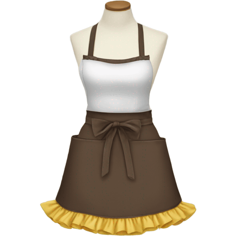 waist apron with ruffle trim, not tied, stand alone emoji