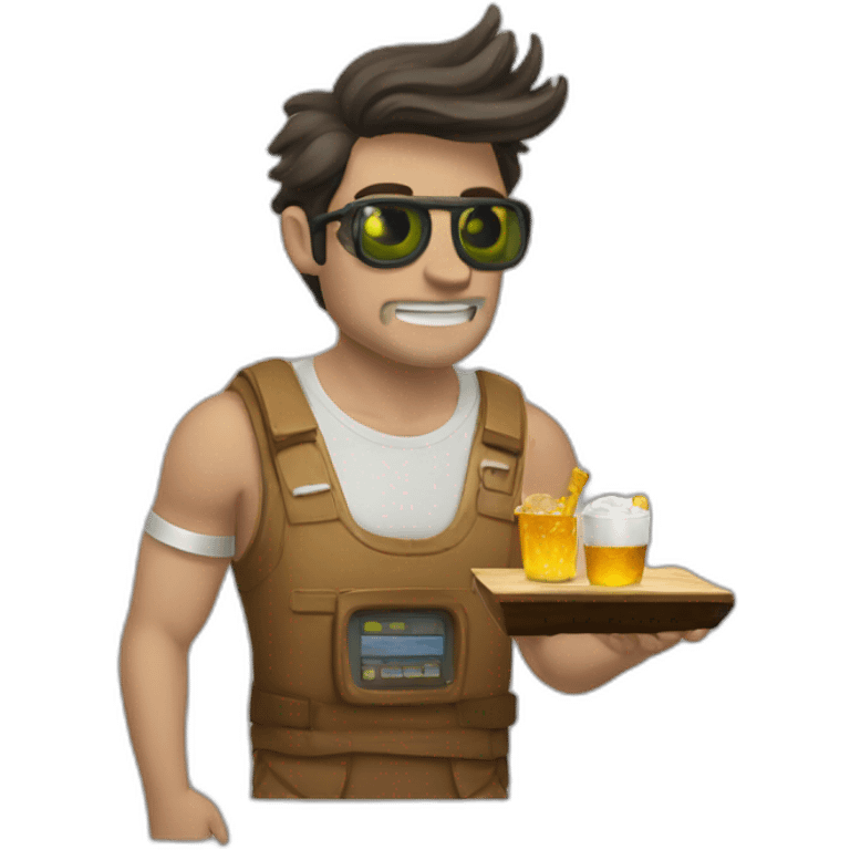 leon con corona y computadora emoji