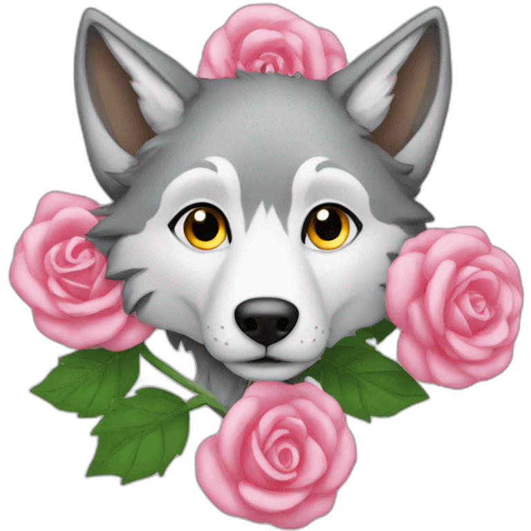 Loup rose emoji