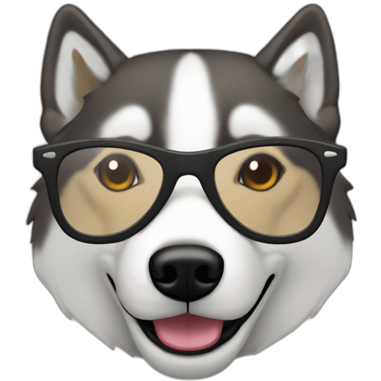 Browk husky in wayfarer emoji