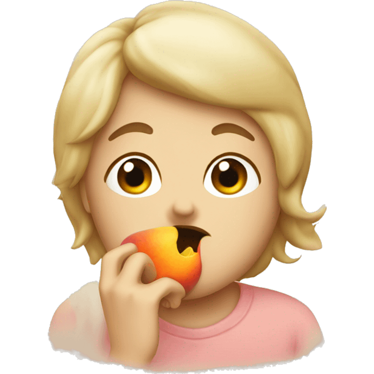 Eating a peach emoji