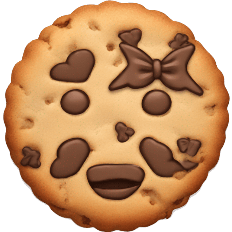 Cookie with bows on it  emoji