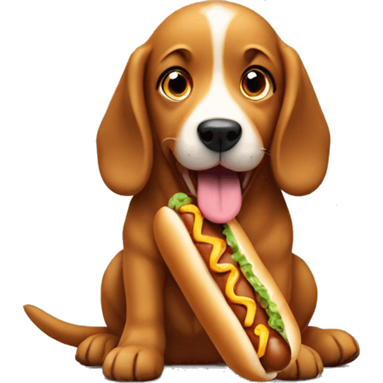 dog with hot dog  emoji