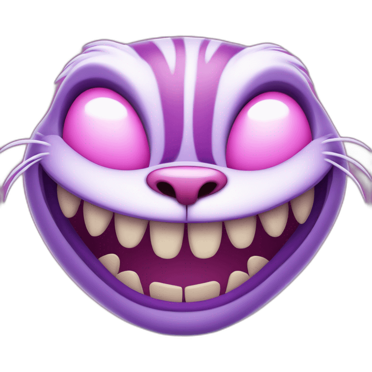 Cheshire Cat pink and purple cartoon lots of teeth  emoji