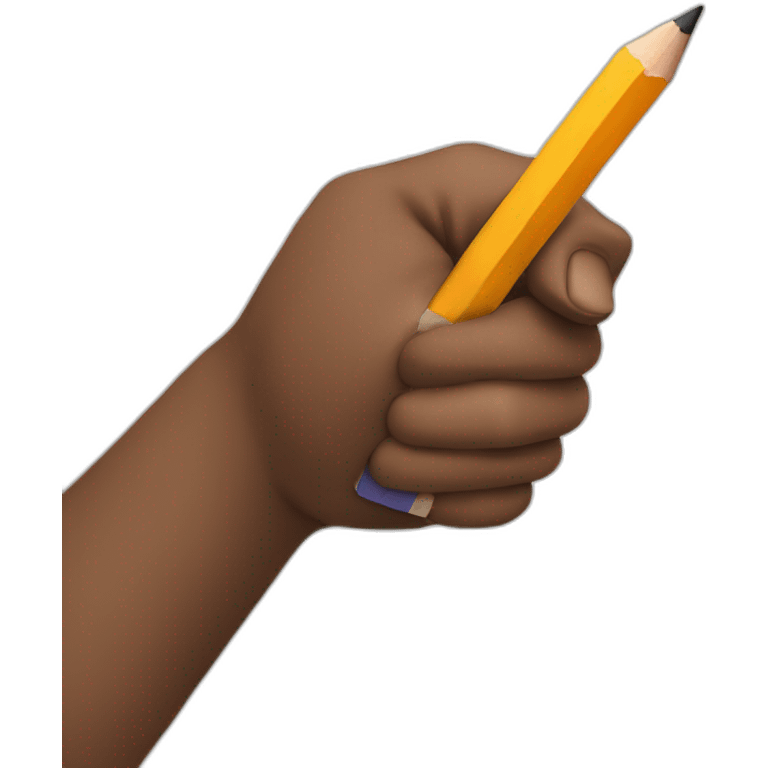 hand holding a big pencil in fist emoji