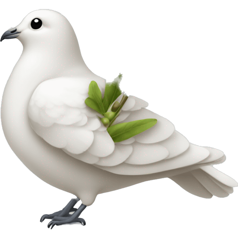 A white dove with an olive branch emoji