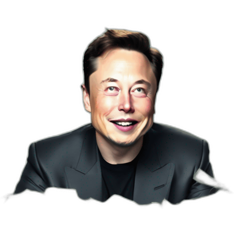 elon musk in the middle of rainning money emoji