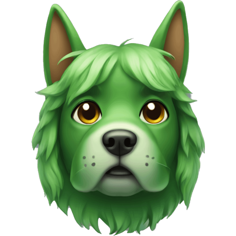 a nice green dog with horns  emoji