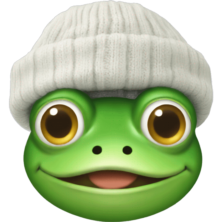 Frog emoji with a beanie emoji