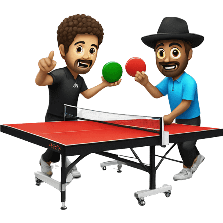 Jew and Mexican playing table tennis emoji