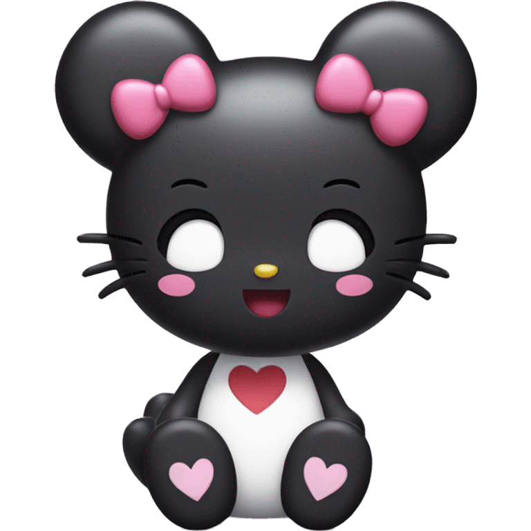 Kuromi hello kitty happy with hearts emoji