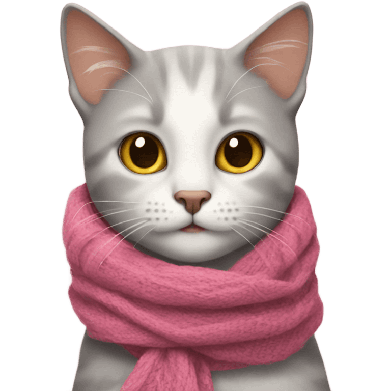 Cat wearing a scarf emoji