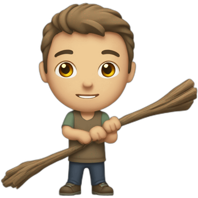 mark holding a stick caucasian emoji