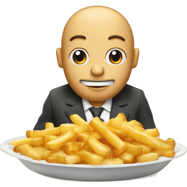 Monsieur qui mange une poutine emoji