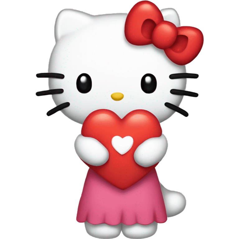 Hello kitty with a heart emoji