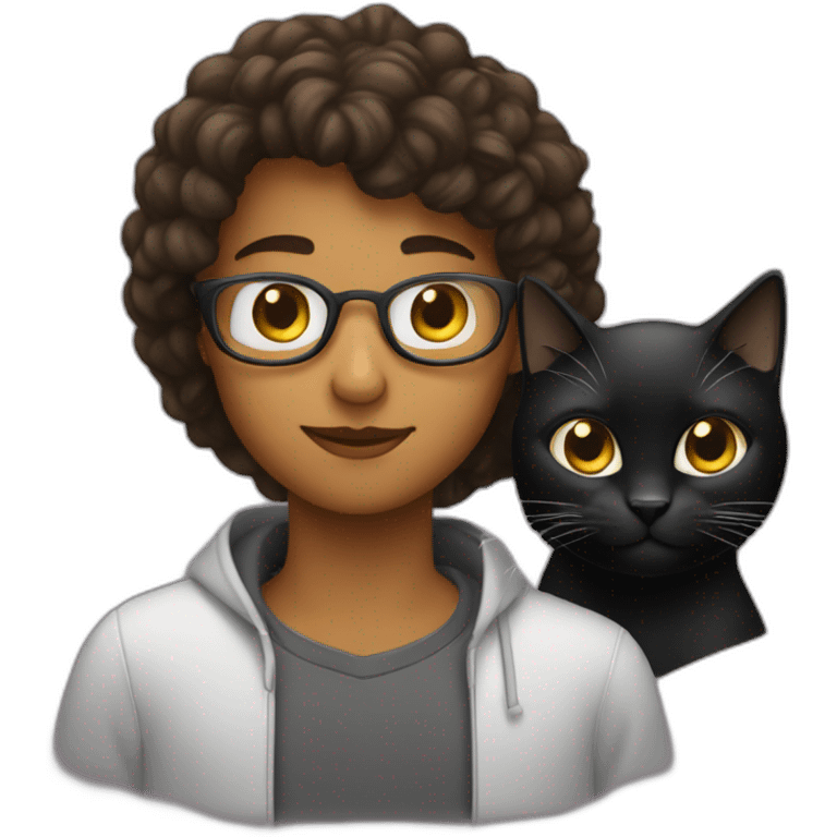 young no glass software engineer with black cat emoji