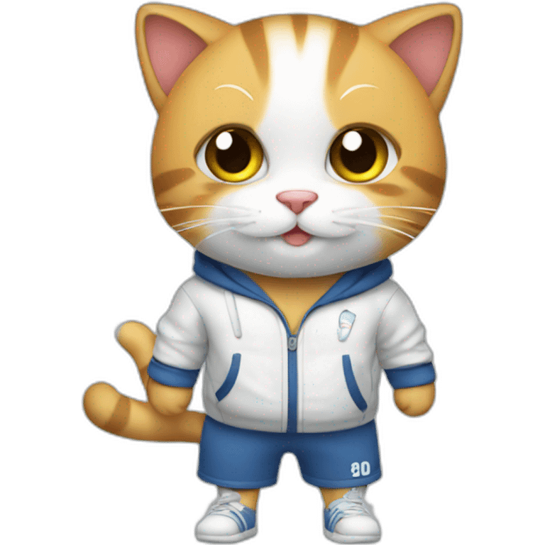 cute cat in sportswear  emoji