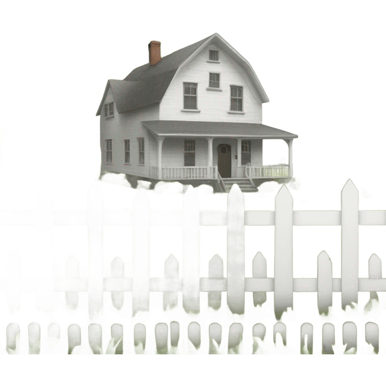 Farmhouse with a white picket fence emoji