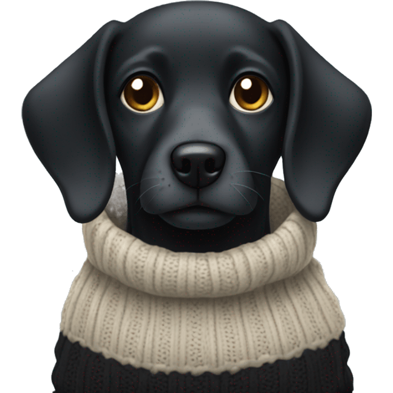 Black dog in sweater emoji