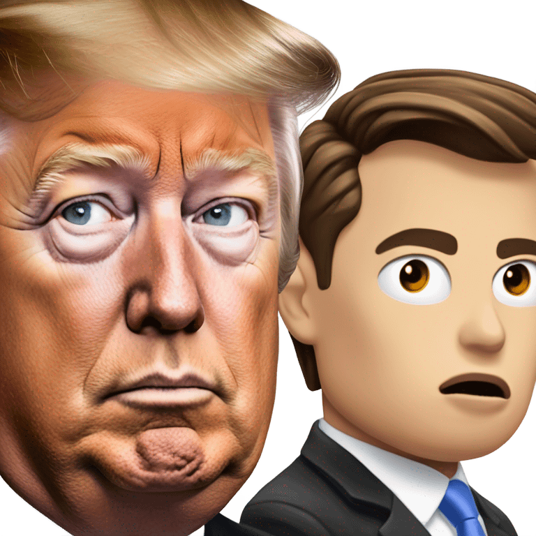 elon musk really close and facing to trump emoji