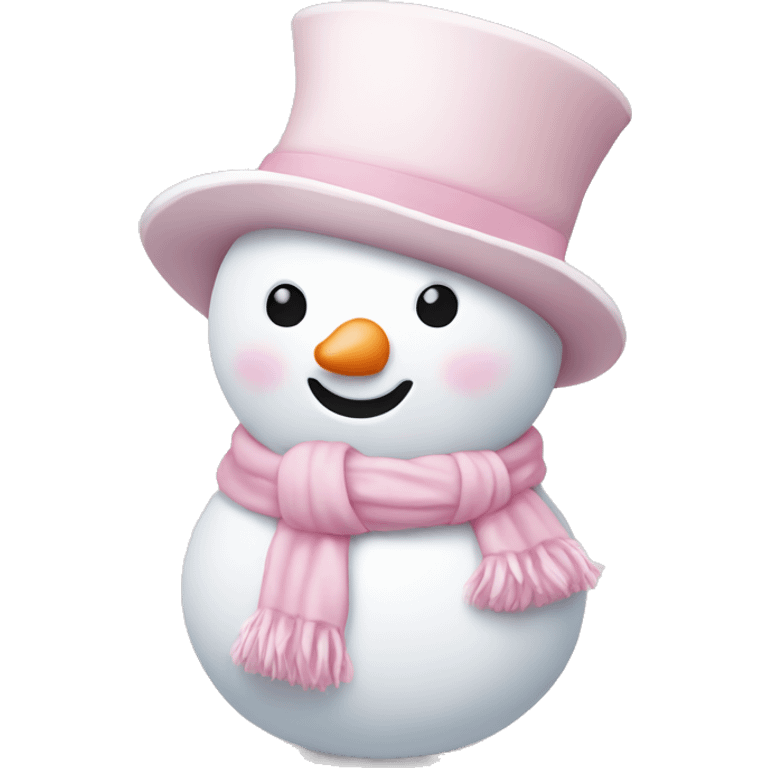 Cute white and light pink snowman emoji