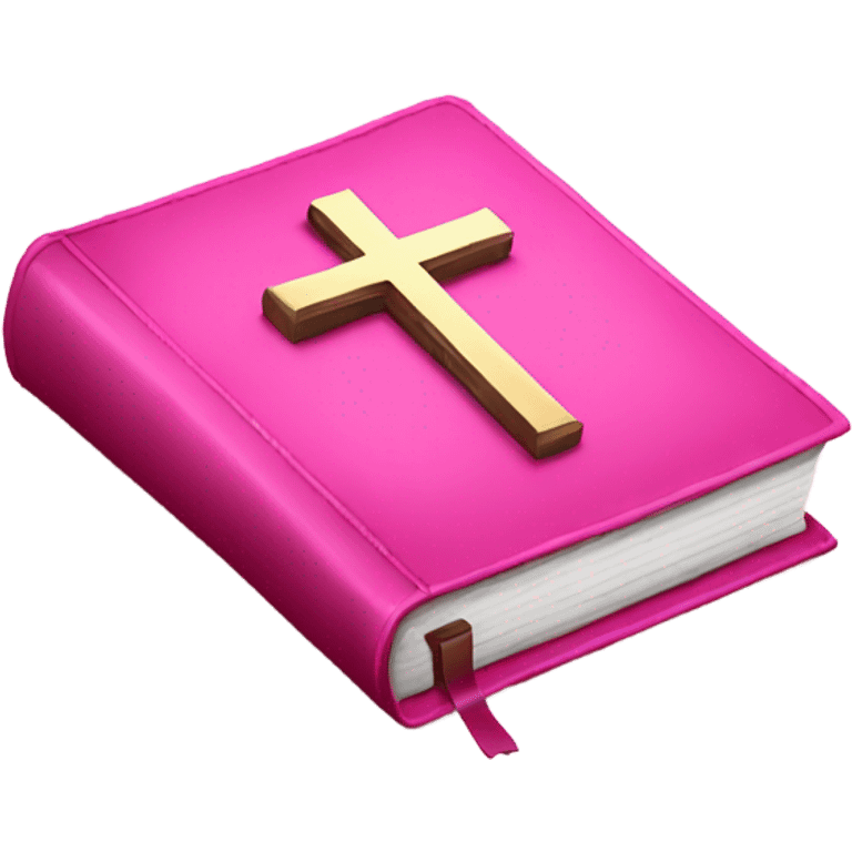 Pink bible with cross emoji