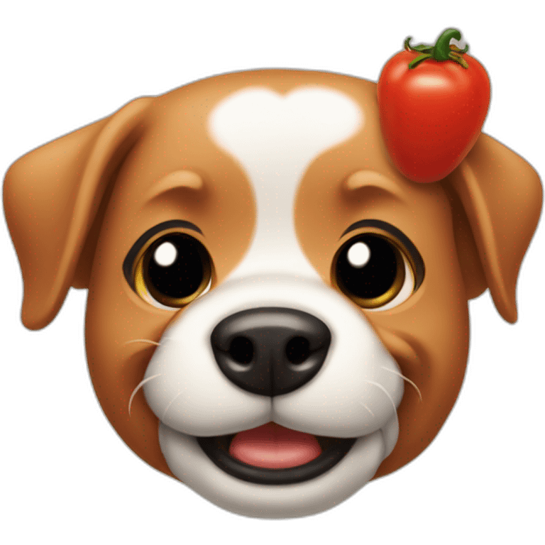 Dagwood dog with tomato sauce emoji