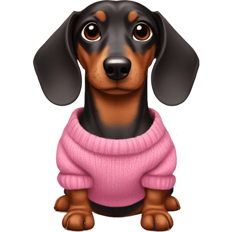 dachshund in a pink sweater emoji