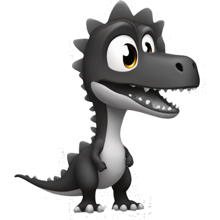 Dinosaurio de goglee en blanco y negro emoji