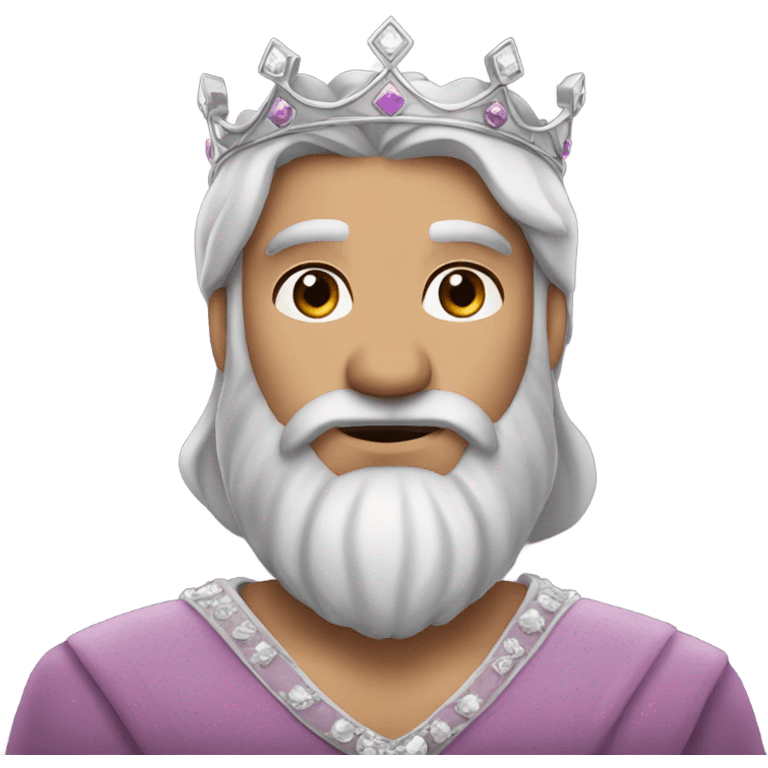 A men with black brown beard and long black hair with a princess crown  emoji