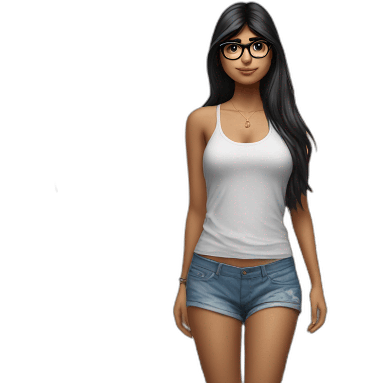 Mia khalifa standing on beach emoji