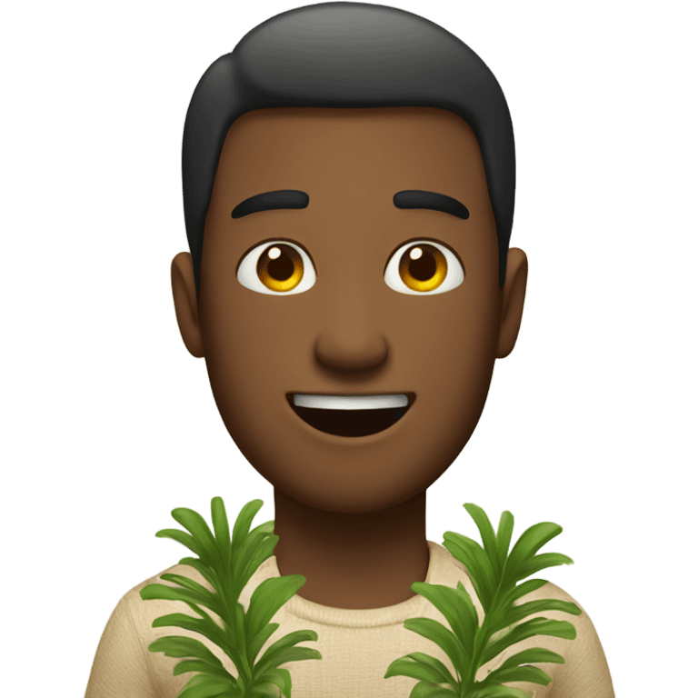 A guy using an iPhone in Hawaii  emoji