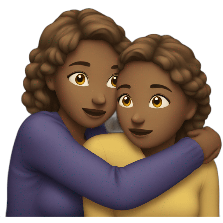 Two women hugging emoji