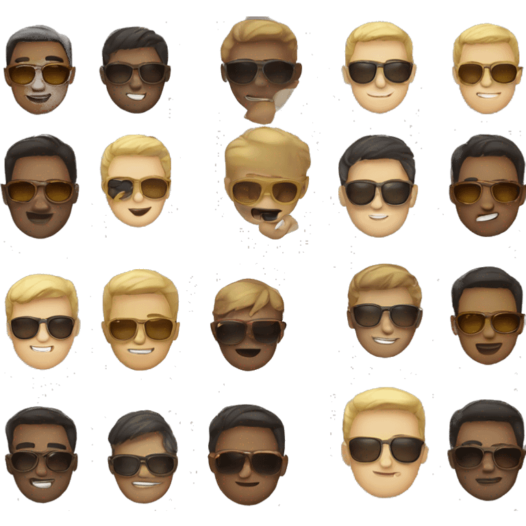 friendly boys with sunglasses emoji