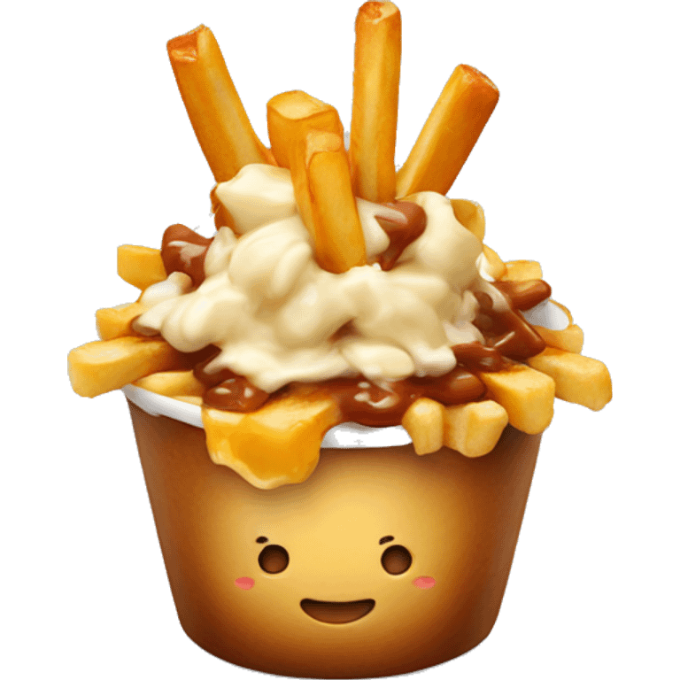 Poutine qui mange des pattes emoji