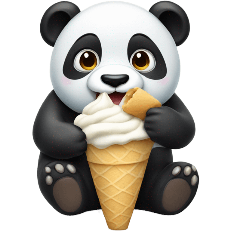 Panda eating ice cream emoji