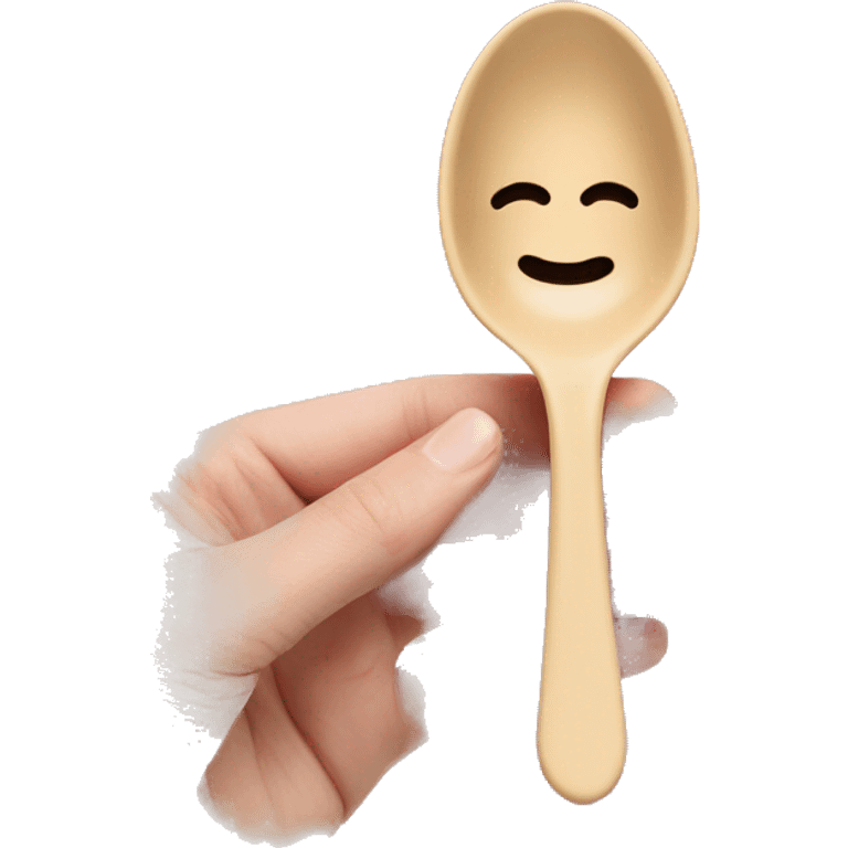 Spoon cute Encircled/tied with a cute light brown ribbon emoji